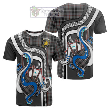 Thompson Grey Tartan Cotton T-shirt with Epic Bagpipe Style