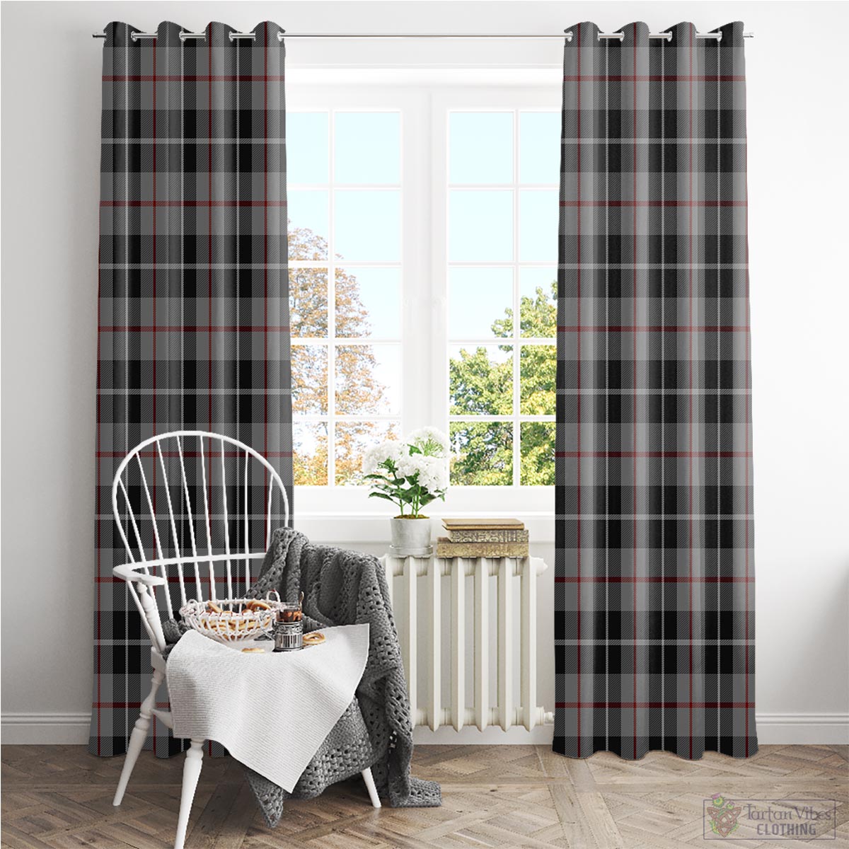 Thompson Grey Tartan Window Curtain