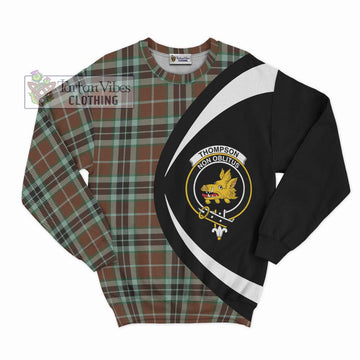 Thompson Hunting Modern Tartan Sweatshirt with Family Crest Circle Style