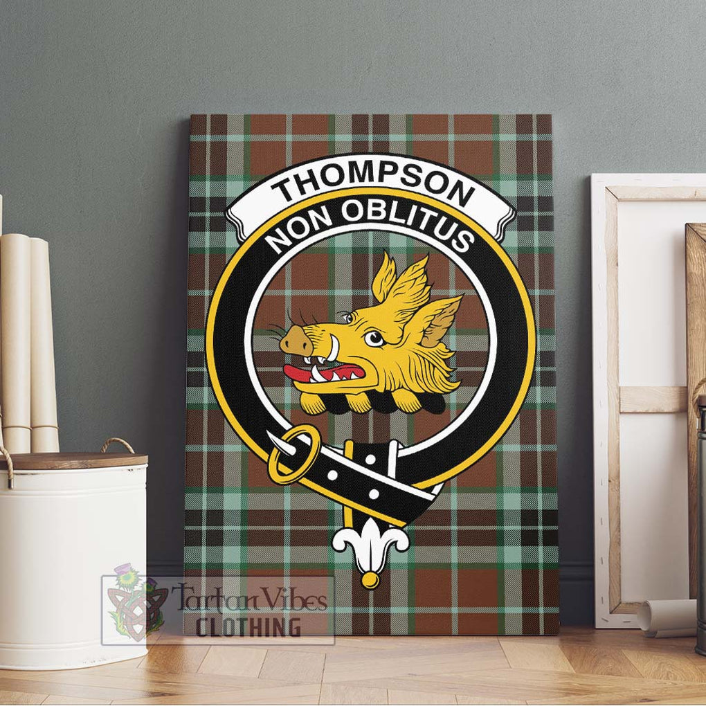 Thompson Hunting Modern Tartan Canvas Print Wall Art with Family Crest Without Frame - Tartan Vibes Clothing