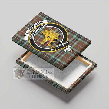 Thompson Hunting Modern Tartan Canvas Print Wall Art with Family Crest