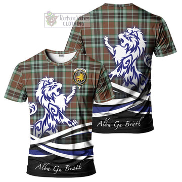 Thompson Hunting Modern Tartan Cotton T-shirt with Alba Gu Brath Regal Lion Emblem