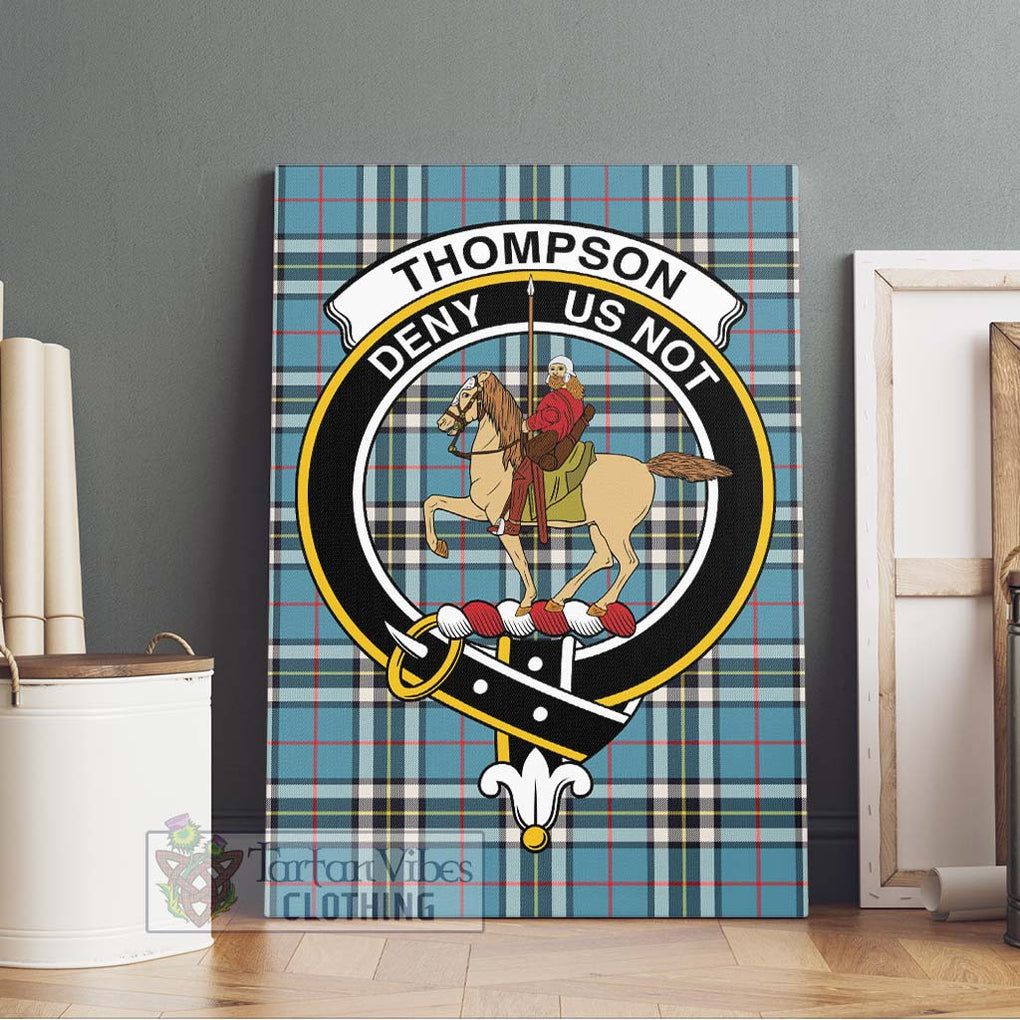 Thompson Society Tartan Canvas Print Wall Art with Family Crest Without Frame - Tartan Vibes Clothing