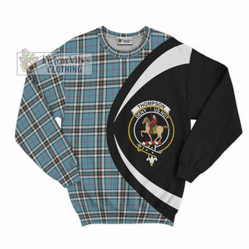 Thompson Society Tartan Sweatshirt with Family Crest Circle Style