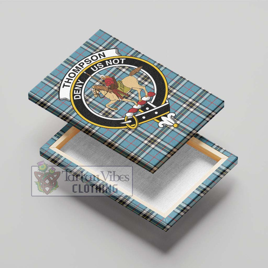 Thompson Society Tartan Canvas Print Wall Art with Family Crest - Tartan Vibes Clothing