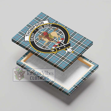 Thompson Society Tartan Canvas Print Wall Art with Family Crest