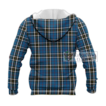 Thompson Society Dress Blue Tartan Knitted Hoodie with Family Crest DNA In Me Style