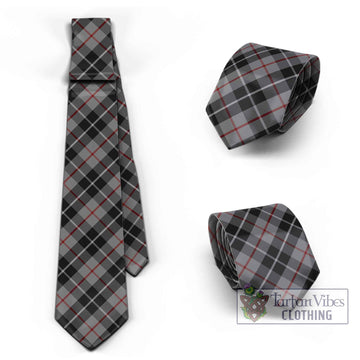 Thompson Society Grey Tartan Classic Necktie Cross Style