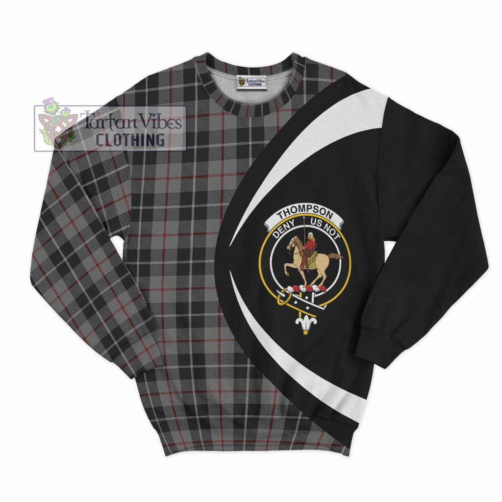 Tartan Vibes Clothing Thompson Society Grey Tartan Sweatshirt with Family Crest Circle Style