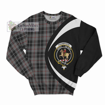 Thompson Society Grey Tartan Sweatshirt with Family Crest Circle Style