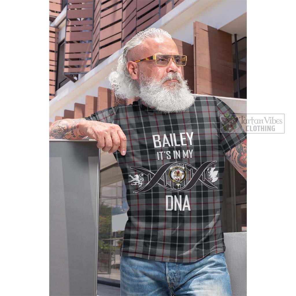 Tartan Vibes Clothing Thompson Society Grey Tartan Cotton T-shirt with Family Crest DNA In Me Style