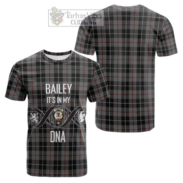 Thompson Society Grey Tartan Cotton T-shirt with Family Crest DNA In Me Style