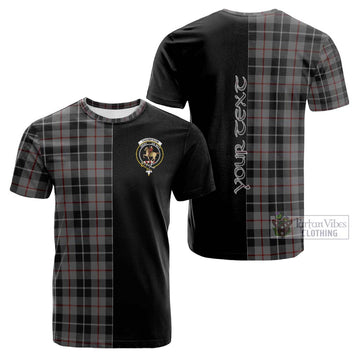 Thompson Society Grey Tartan Cotton T-shirt with Family Crest and Half Of Me Style