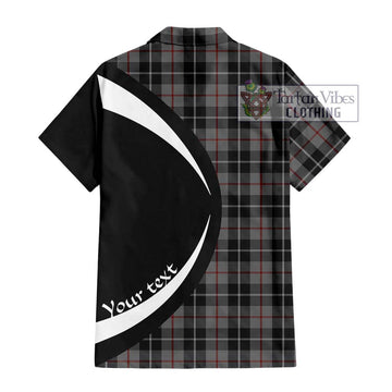 Thompson Society Grey Tartan Short Sleeve Button Up with Family Crest Circle Style