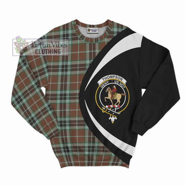 Thompson Society Hunting Modern Tartan Sweatshirt with Family Crest Circle Style