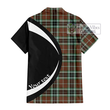 Thompson Society Hunting Modern Tartan Short Sleeve Button Up with Family Crest Circle Style