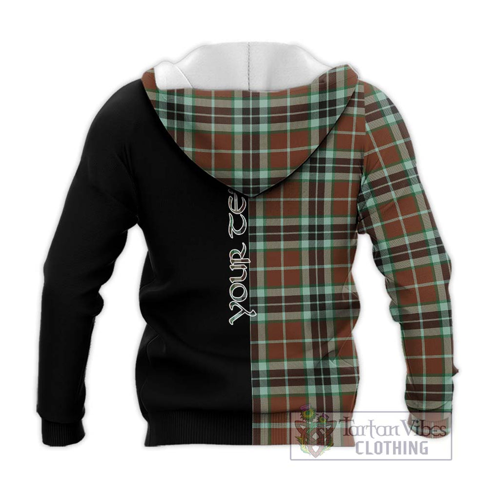 Thompson Society Hunting Modern Tartan Knitted Hoodie with Family Crest and Half Of Me Style - Tartanvibesclothing Shop