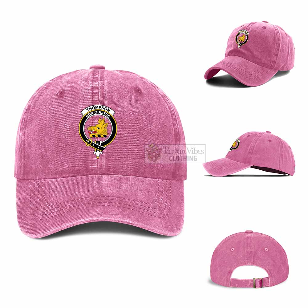 Thompson (Thomson) Family Crest Denim Baseball Cap - 2D-tartanvibesclothing