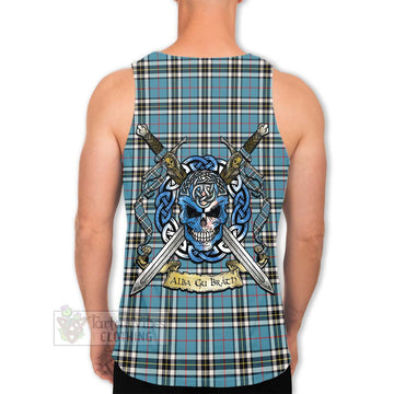 Thompson (Thomson) Tartan Men's Tank Top with Family Crest Celtic Skull Style Men - Tartan Vibes Clothing