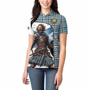 Thompson (Thomson) Crest Tartan Women's Polo Shirt Inspired by the Freedom of Scottish Warrior Women - Tartan Vibes Clothing