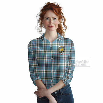 Thompson (Thomson) Tartan Women's Casual Shirt with Family Crest DNA In Me Style Female - Tartan Vibes Clothing