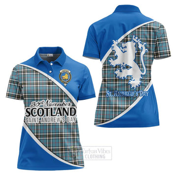 Thompson (Thomson) Family Crest Tartan Women's Polo Shirt Celebrate Saint Andrew's Day in Style Women - Tartan Vibes Clothing