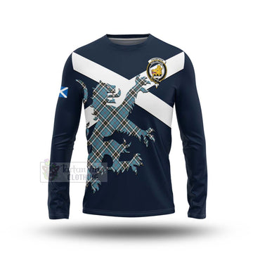 Thompson (Thomson) Tartan Lion Rampant Long Sleeve T-Shirt Proudly Display Your Heritage with Alba Gu Brath and Clan Name Unisex - Tartan Vibes Clothing