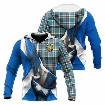 Thompson (Thomson) Tartan Knitted Hoodie with Family Crest Scotland Patriotic Style Unisex Knitted Pullover Hoodie - Tartan Vibes Clothing