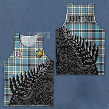 Thompson (Thomson) Crest Tartan Men's Tank Top with New Zealand Silver Fern Half Style Men - Tartan Vibes Clothing