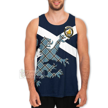 Thompson (Thomson) Tartan Lion Rampant Men's Tank Top Proudly Display Your Heritage with Alba Gu Brath and Clan Name Men - Tartan Vibes Clothing