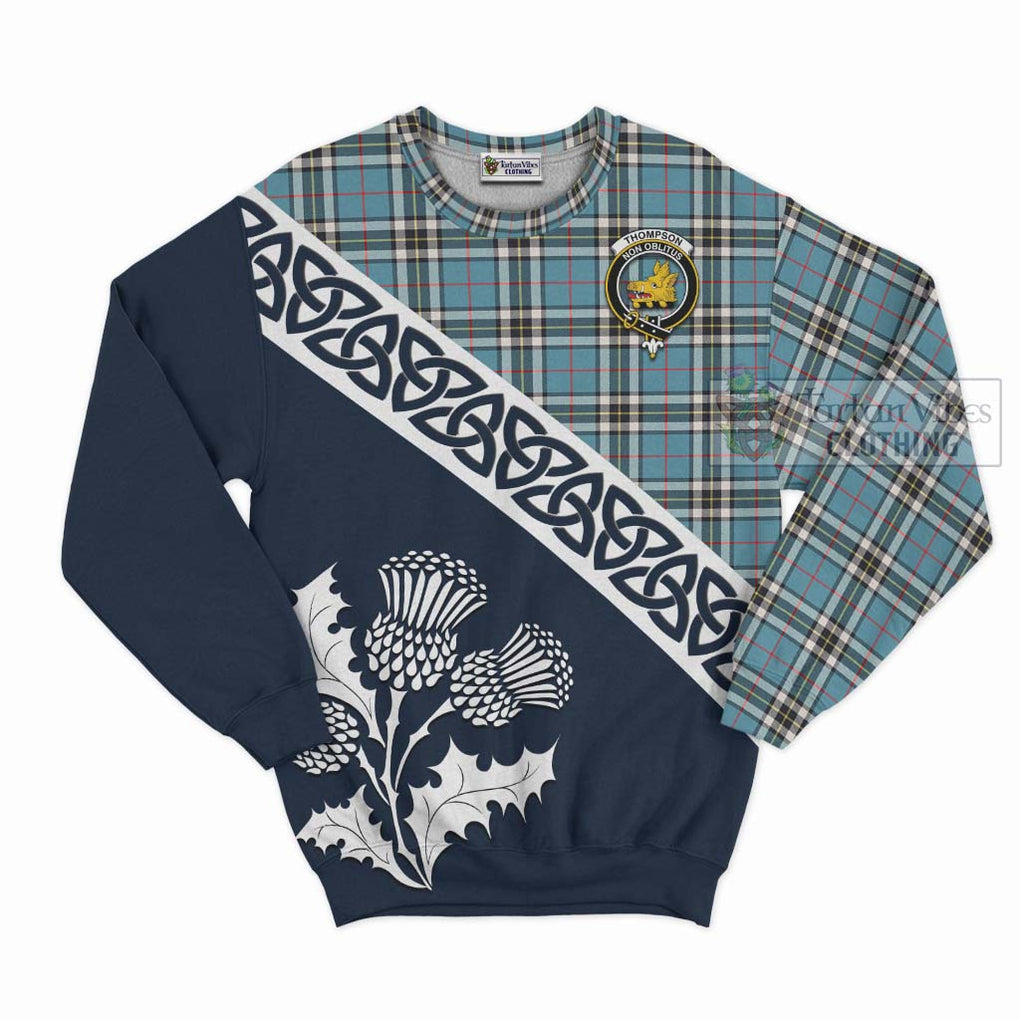 Thompson (Thomson) Tartan Sweatshirt Featuring Thistle and Scotland Map Unisex - Tartan Vibes Clothing
