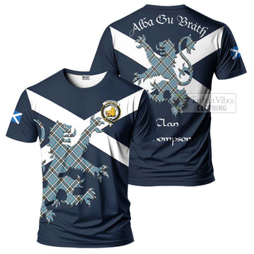 Thompson (Thomson) Tartan Lion Rampant T-Shirt Proudly Display Your Heritage with Alba Gu Brath and Clan Name Kid's Shirt - Tartan Vibes Clothing