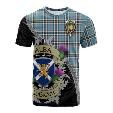Thompson (Thomson) Tartan Family Crest Cotton T-shirt Lion Rampant Royal Thistle Shield Celtic Inspired Kid's Shirt - Tartan Vibes Clothing