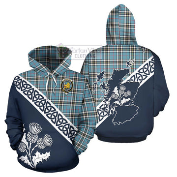 Thompson (Thomson) Tartan Hoodie Featuring Thistle and Scotland Map Zip Hoodie - Tartan Vibes Clothing