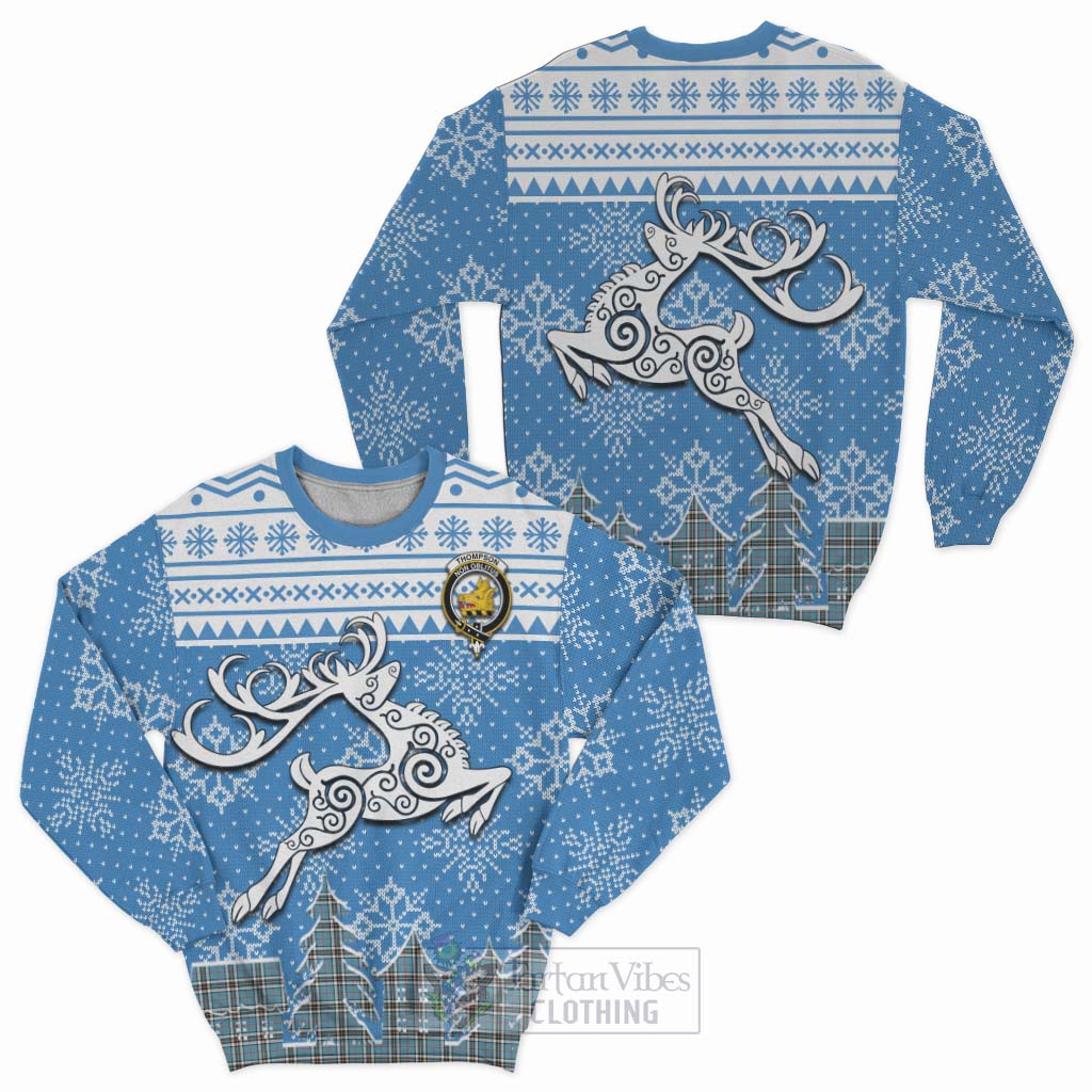 Thompson (Thomson) Clan Christmas Sweatshirt Celtic Reindeer Style Unisex - Tartan Vibes Clothing