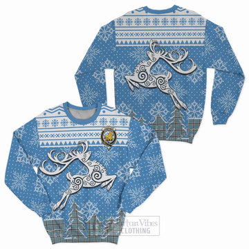 Thompson (Thomson) Clan Christmas Sweatshirt Celtic Reindeer Style Unisex - Tartan Vibes Clothing