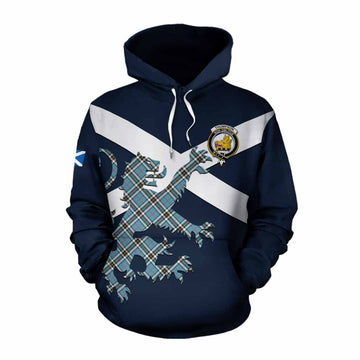Thompson (Thomson) Tartan Lion Rampant Cotton Hoodie Proudly Display Your Heritage with Alba Gu Brath and Clan Name Pullover Hoodie XS - Tartan Vibes Clothing