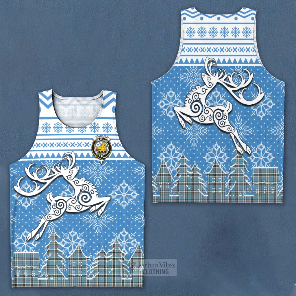 Thompson (Thomson) Clan Christmas Men's Tank Top Celtic Reindeer Style Men - Tartan Vibes Clothing