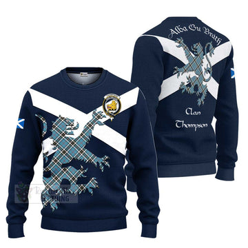 Thompson (Thomson) Tartan Lion Rampant Ugly Sweater Proudly Display Your Heritage with Alba Gu Brath and Clan Name Unisex - Tartan Vibes Clothing