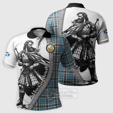 Thompson (Thomson) Tartan Clan Crest Polo Shirt with Highlander Warrior Celtic Style