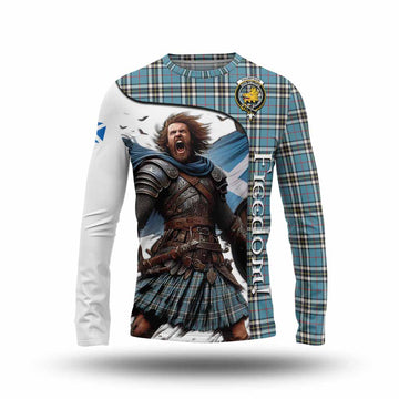 Thompson (Thomson) Crest Tartan Long Sleeve T-Shirt Inspired by the Freedom of Scottish Warrior Unisex - Tartan Vibes Clothing