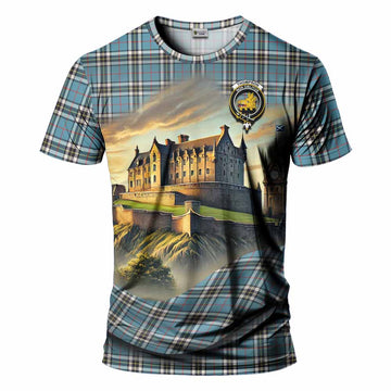 Thompson (Thomson) Tartan Family Crest T-Shirt with Scottish Ancient Castle Style Kid's Shirt - Tartan Vibes Clothing