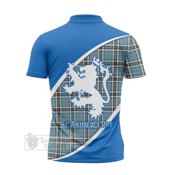 Thompson (Thomson) Family Crest Tartan Zipper Polo Shirt Celebrate Saint Andrew's Day in Style - Tartan Vibes Clothing
