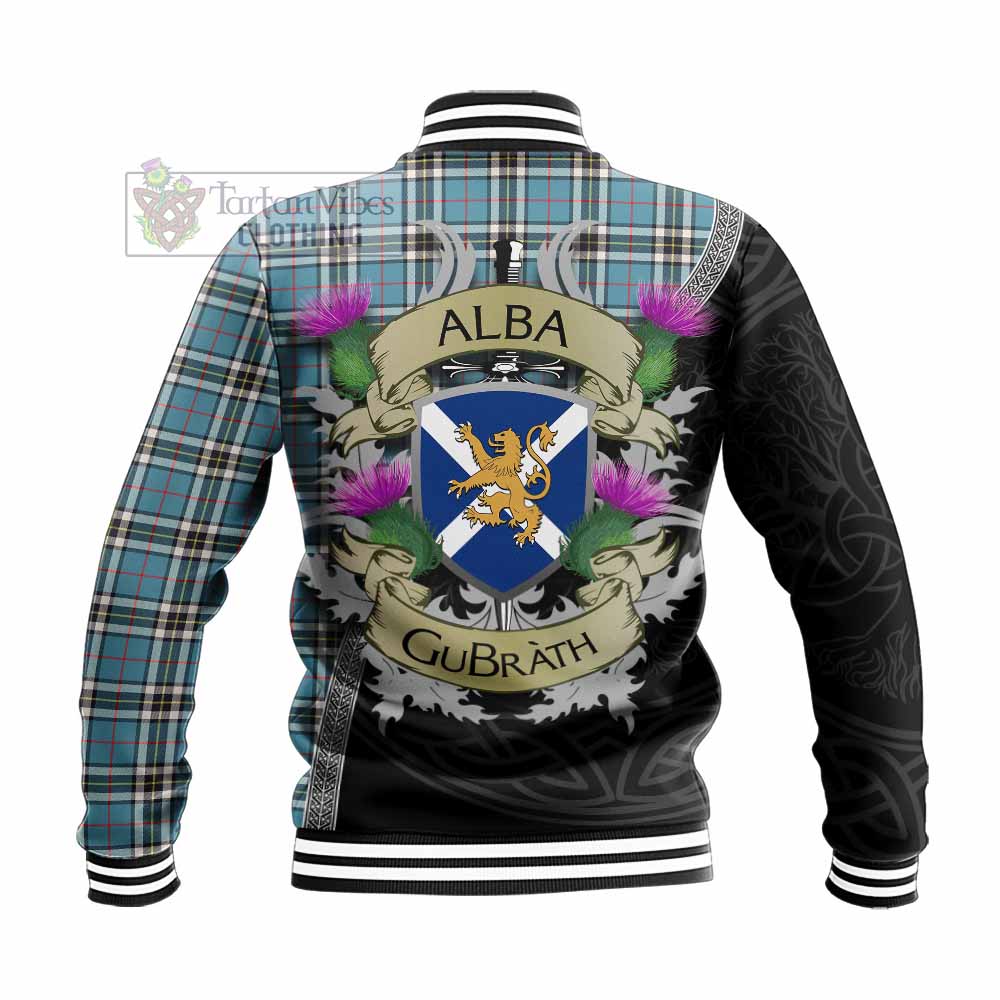 Thompson (Thomson) Tartan Family Crest Baseball Jacket Lion Rampant Royal Thistle Shield Celtic Inspired - Tartan Vibes Clothing