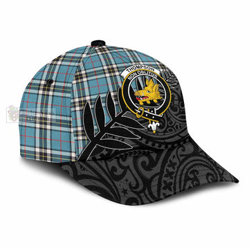 Thompson (Thomson) Crest Tartan Classic Cap with New Zealand Silver Fern Half Style