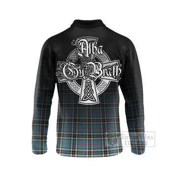 Thompson (Thomson) Tartan Long Sleeve Polo Shirt Featuring Alba Gu Brath Family Crest Celtic Inspired - Tartan Vibes Clothing