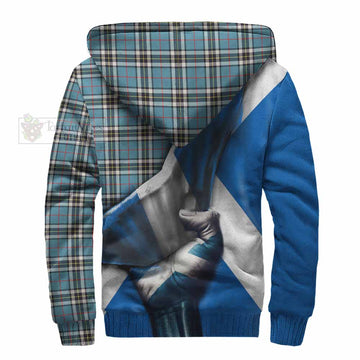 Thompson (Thomson) Tartan Sherpa Hoodie with Family Crest Scotland Patriotic Style - Tartan Vibes Clothing