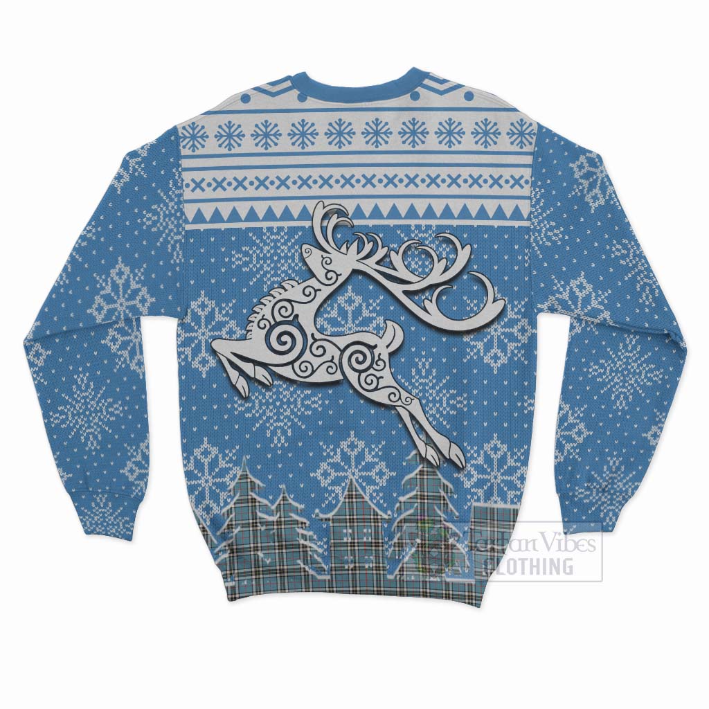 Thompson (Thomson) Clan Christmas Sweatshirt Celtic Reindeer Style - Tartan Vibes Clothing