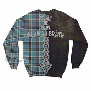 Thompson (Thomson) Tartan Family Crest Sweatshirt Alba Gu Brath Be Brave Lion Ancient Style - Tartan Vibes Clothing