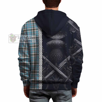 Thompson (Thomson) Tartan Hoodie with Family Crest Cross Sword Thistle Celtic Vibes - Tartan Vibes Clothing